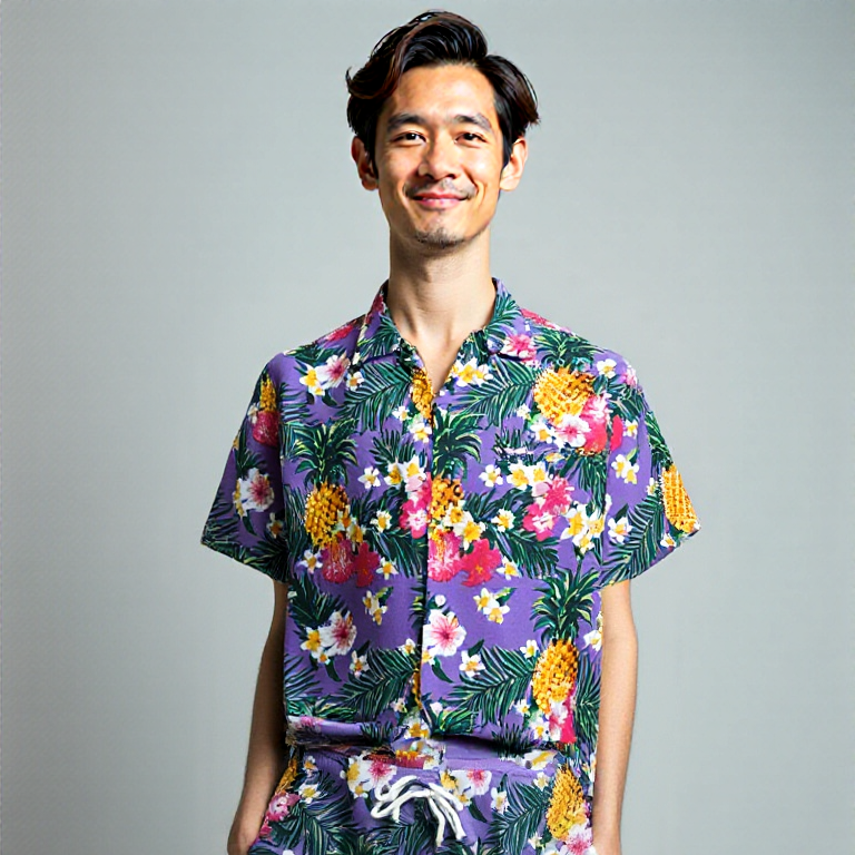 Aloha Purple Adult Hawaiian Shirt & Shorts Set | Tropicool