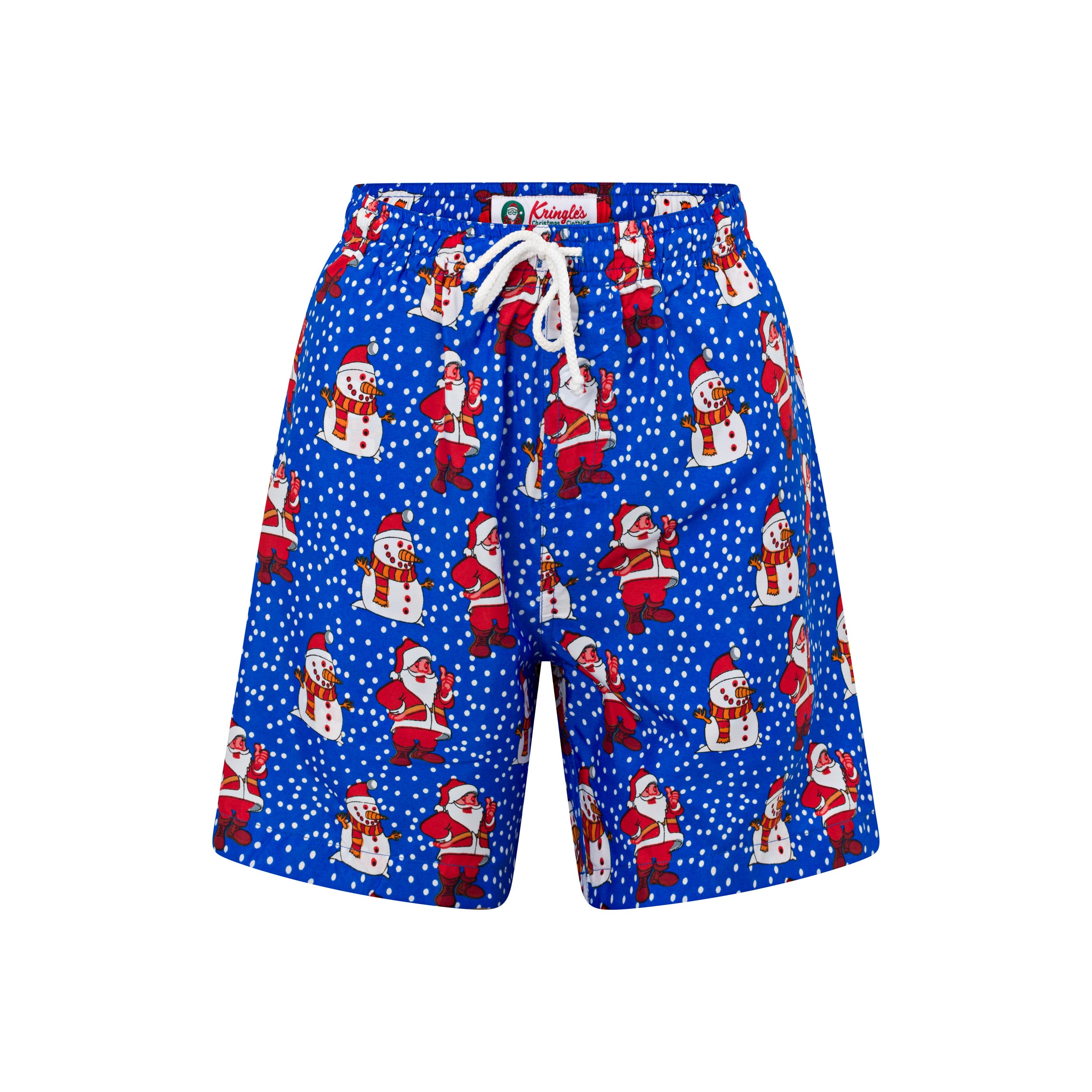 Santa Polka Blue Christmas Adult Shorts TropicoolClothing Christmas Shorts