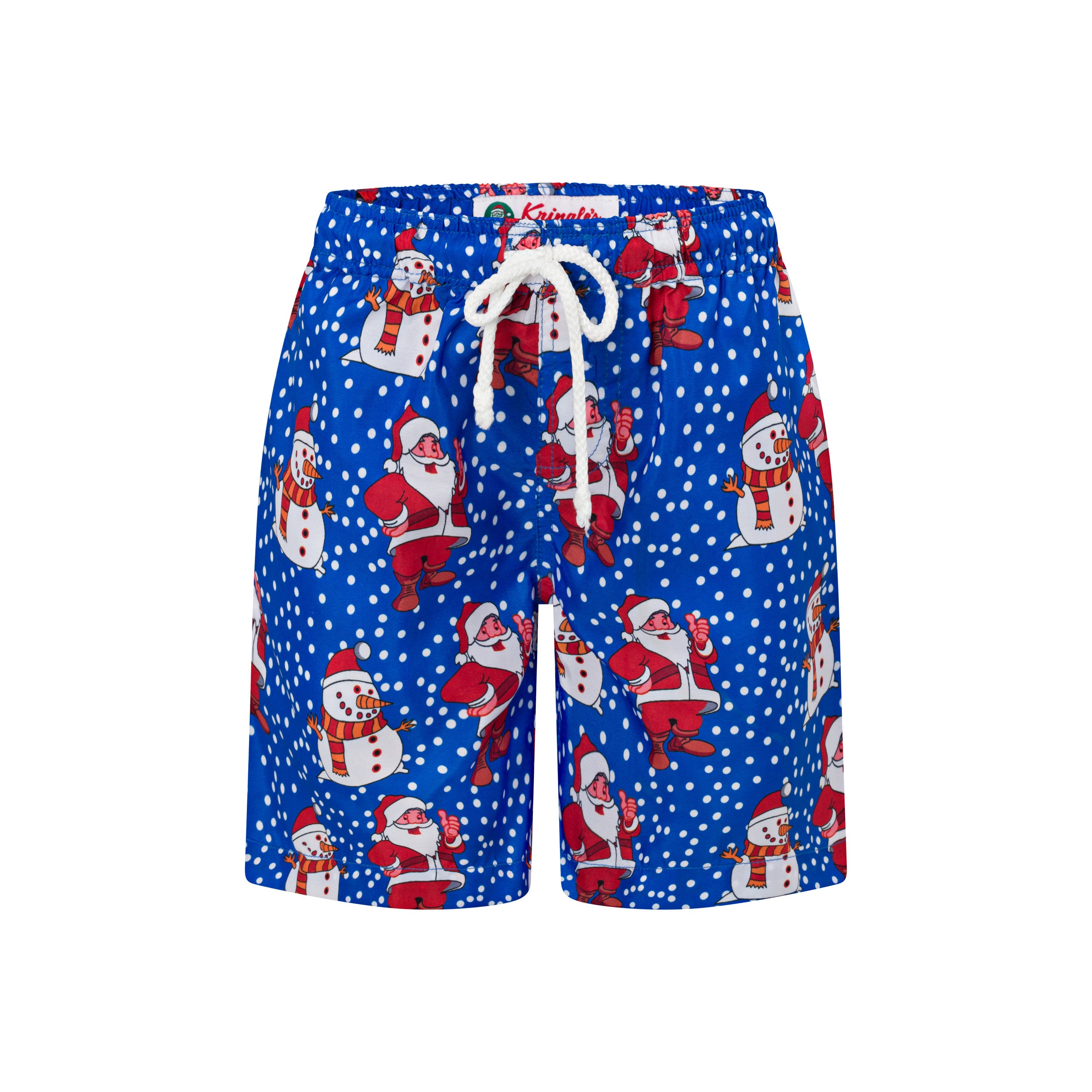 Santa Polka Blue Christmas Kids Shorts TropicoolClothing Christmas Shorts