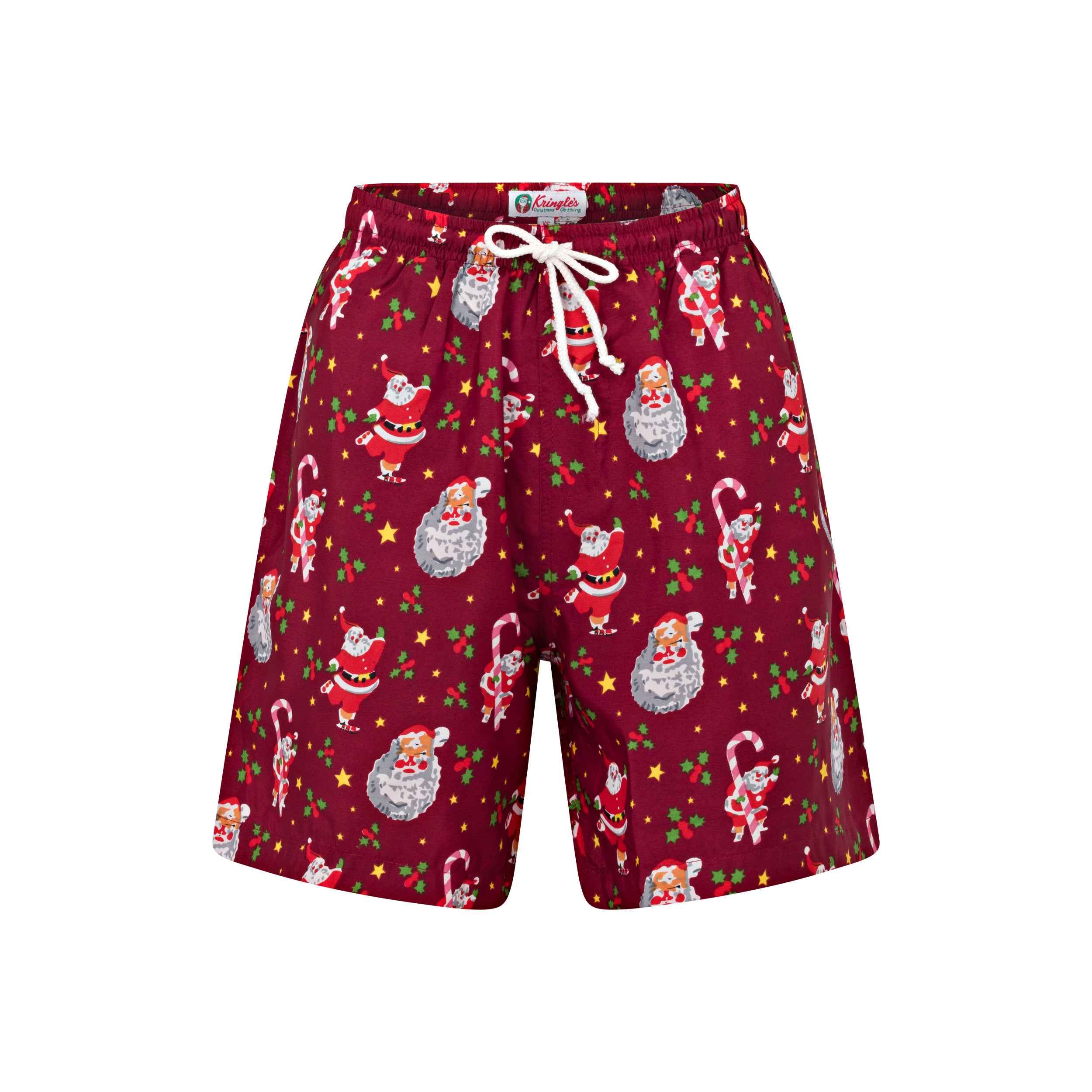 Festive Christmas Maroon Adult Shorts TropicoolClothing Christmas Shorts