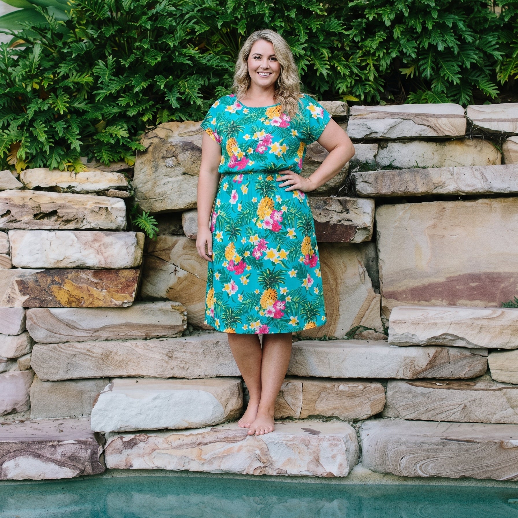 Aloha Turquoise Adult Isla Dress