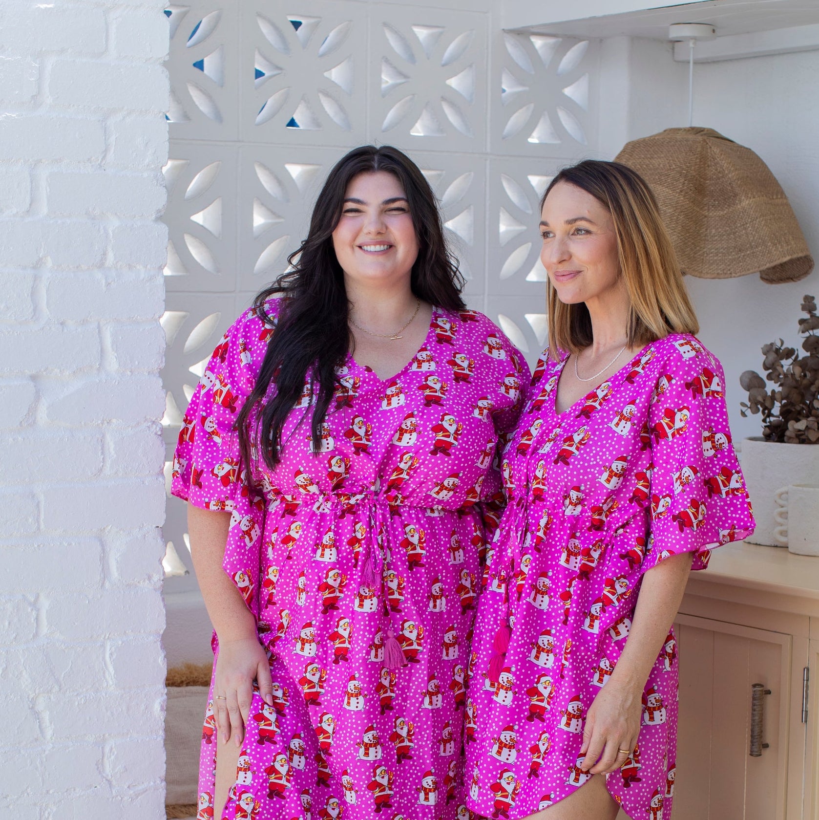 Santa Polka Pink Kaftan