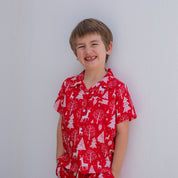 Reindeer Red Christmas Kids Shirt