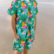 Aloha Turquoise Adult Shorts