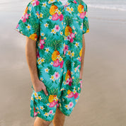 Aloha Turquoise Adult Shorts