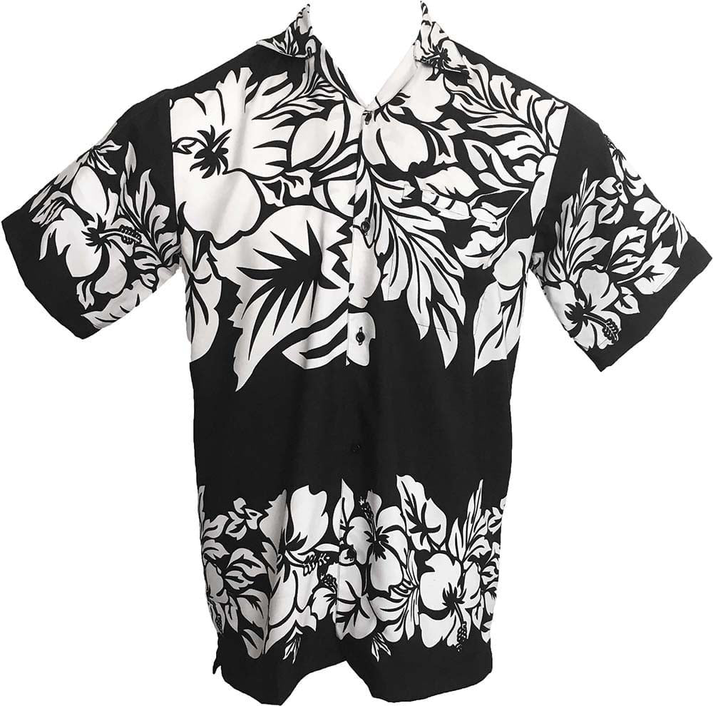 Classic Hawaiian Black Adult Shirt