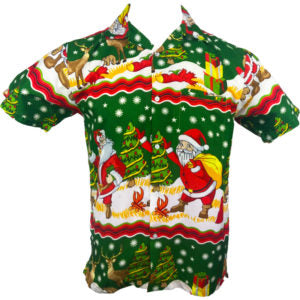 Happy Santa Green Adult Shirt