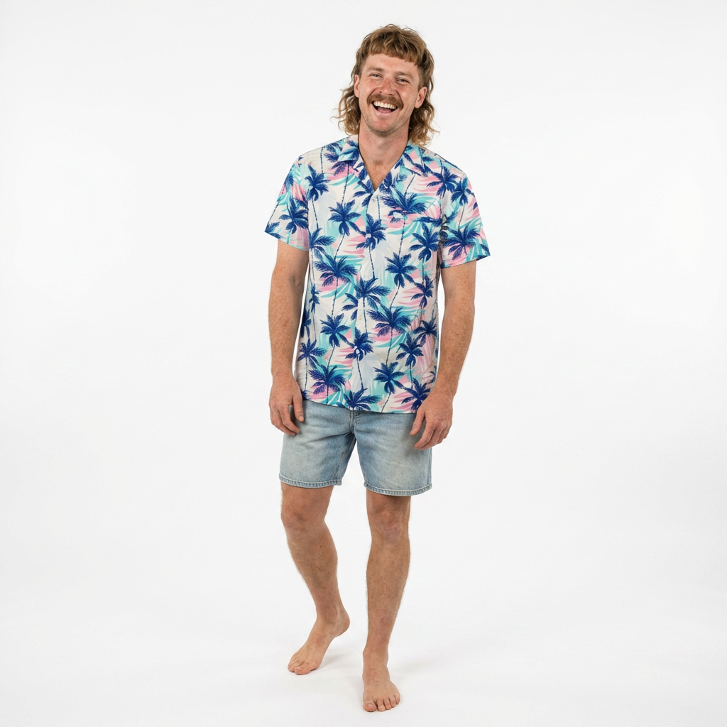Beach Palm Breeze Rayon Adult Shirt