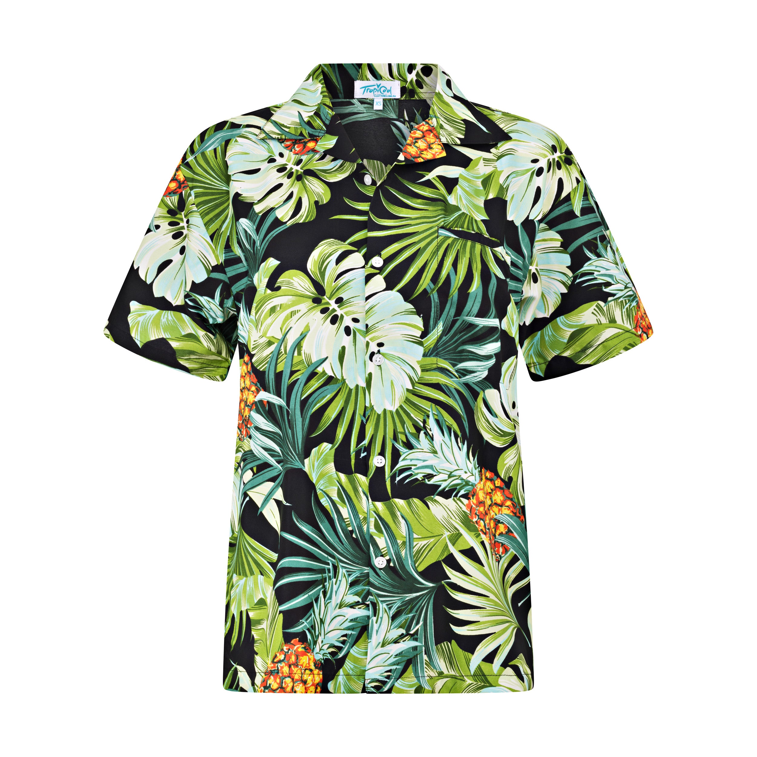 Pineapple Jungle Black and Green Adult Shirt