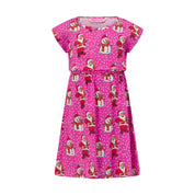 Santa Polka Pink Christmas Kid's Holly Dress