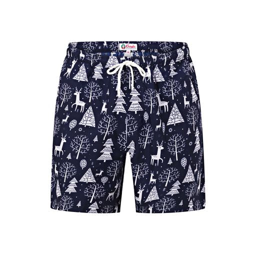 Reindeer Navy Christmas Adult Shorts