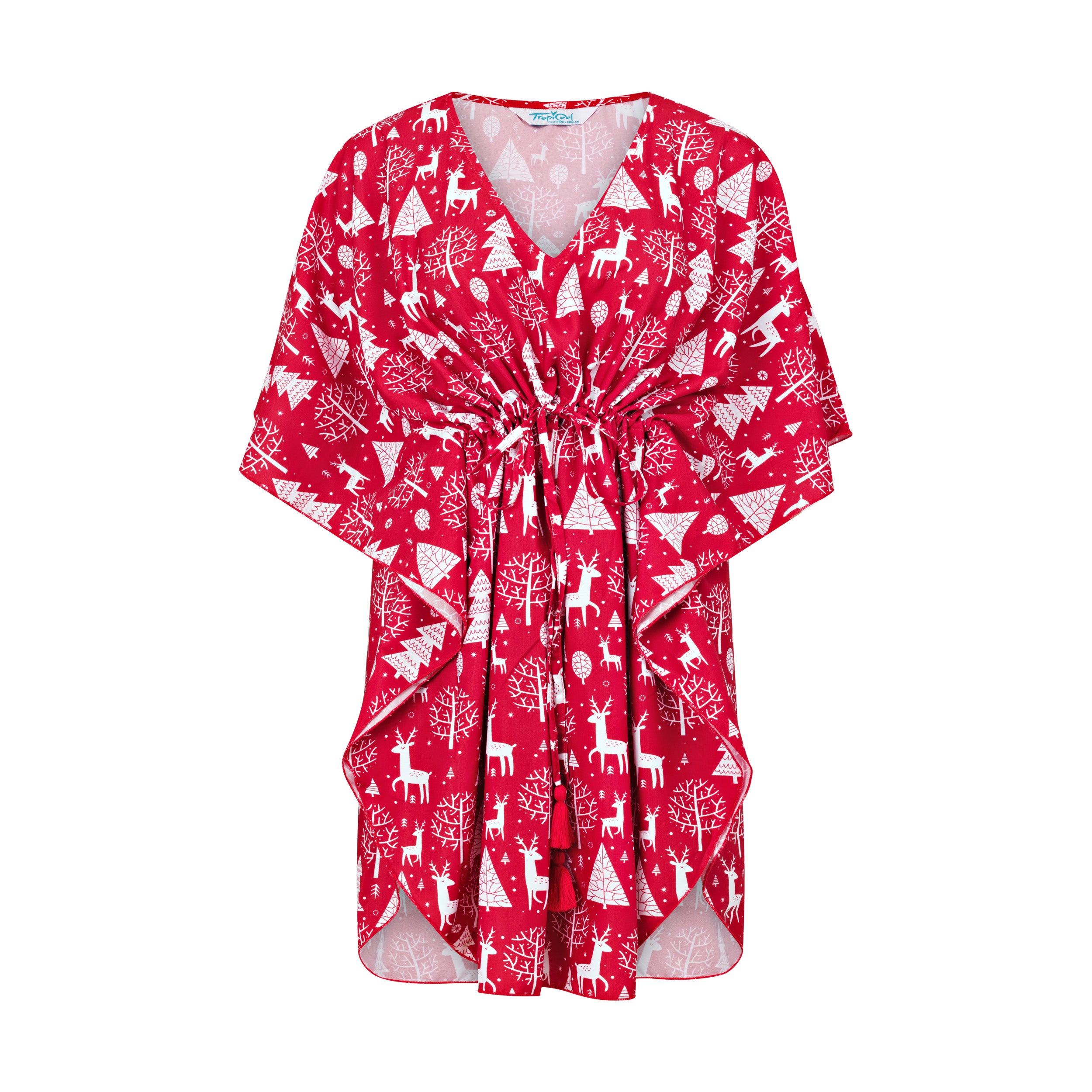 Reindeer Red Christmas Kaftan