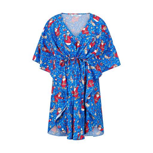 Santa Snowman Blue Kaftan