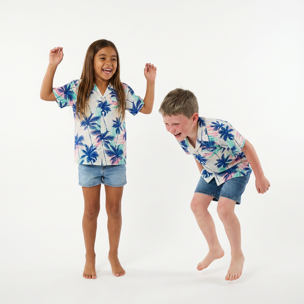 Beach Palm Breeze Rayon Kids Shirt