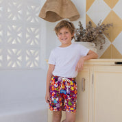 Celebrations Purple Christmas Kids Shorts