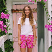 Santa Polka Pink Christmas Adult Shorts