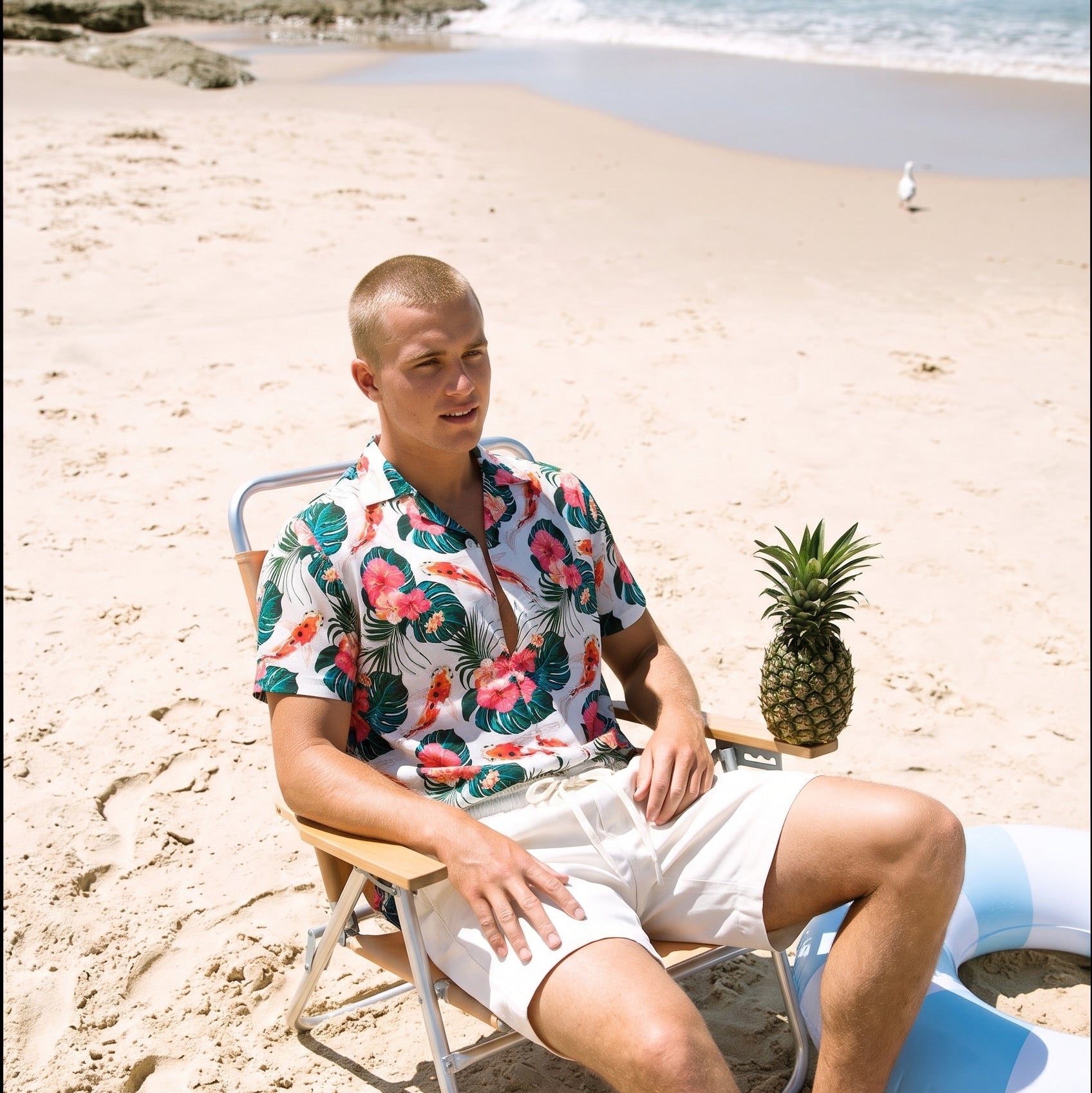 Hawaiian Koi Adult Shirt and Cotton Shorts - Set