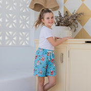 Festive Christmas Icy Blue Kids Shorts