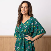 Christmas KoalaRoo rayon kaftan with festive red, green, and white tropical holiday patterns. | Tropicool Clothing