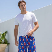 Santa Polka Blue Christmas Adult Shorts