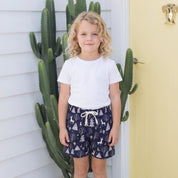 Reindeer Navy Christmas Kids Shorts