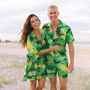Sunset Green Adult Shirt and Shorts Set