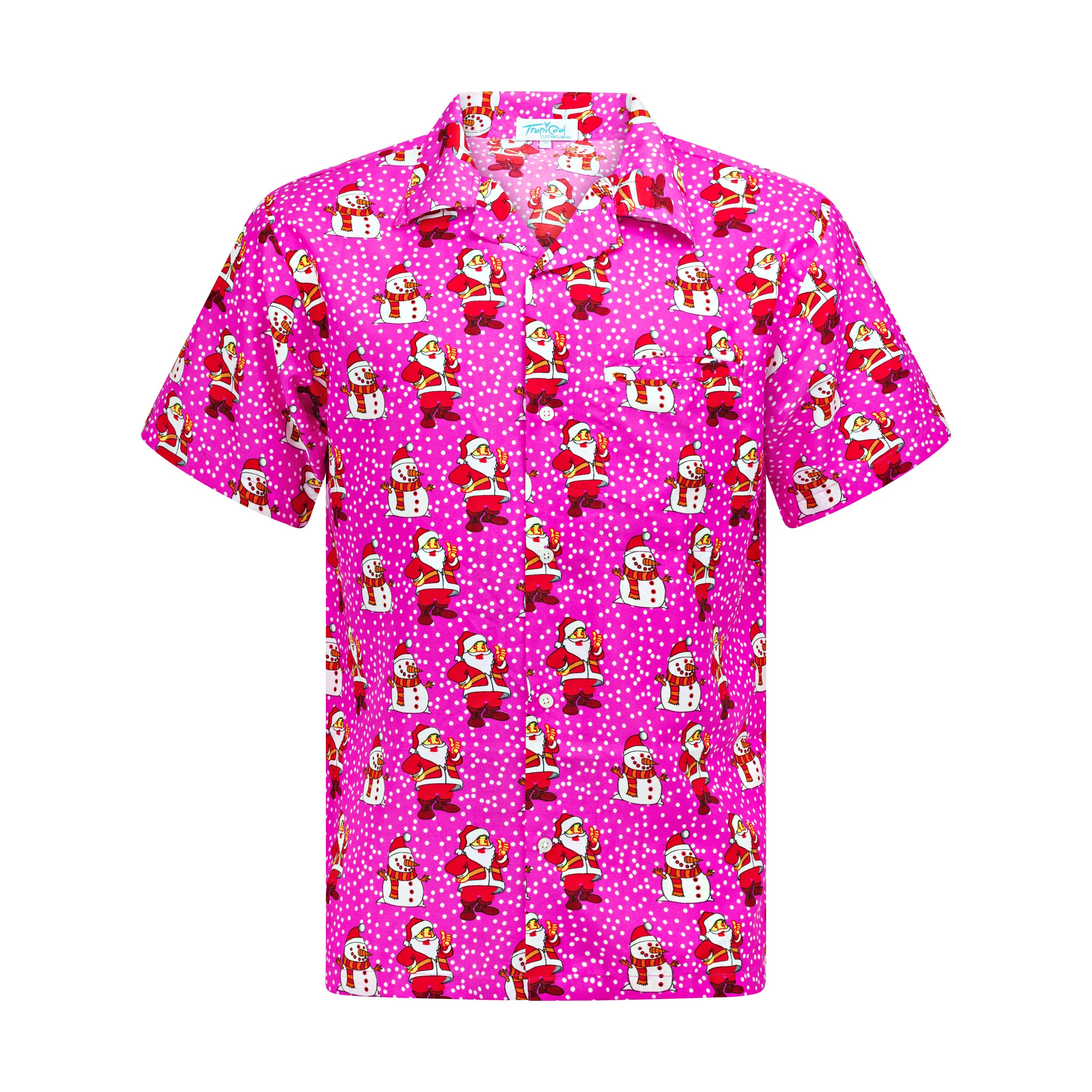 Santa Polka Pink Christmas Adult Shirt