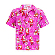 Santa Polka Pink Christmas Kids Shirt and Shorts - Set