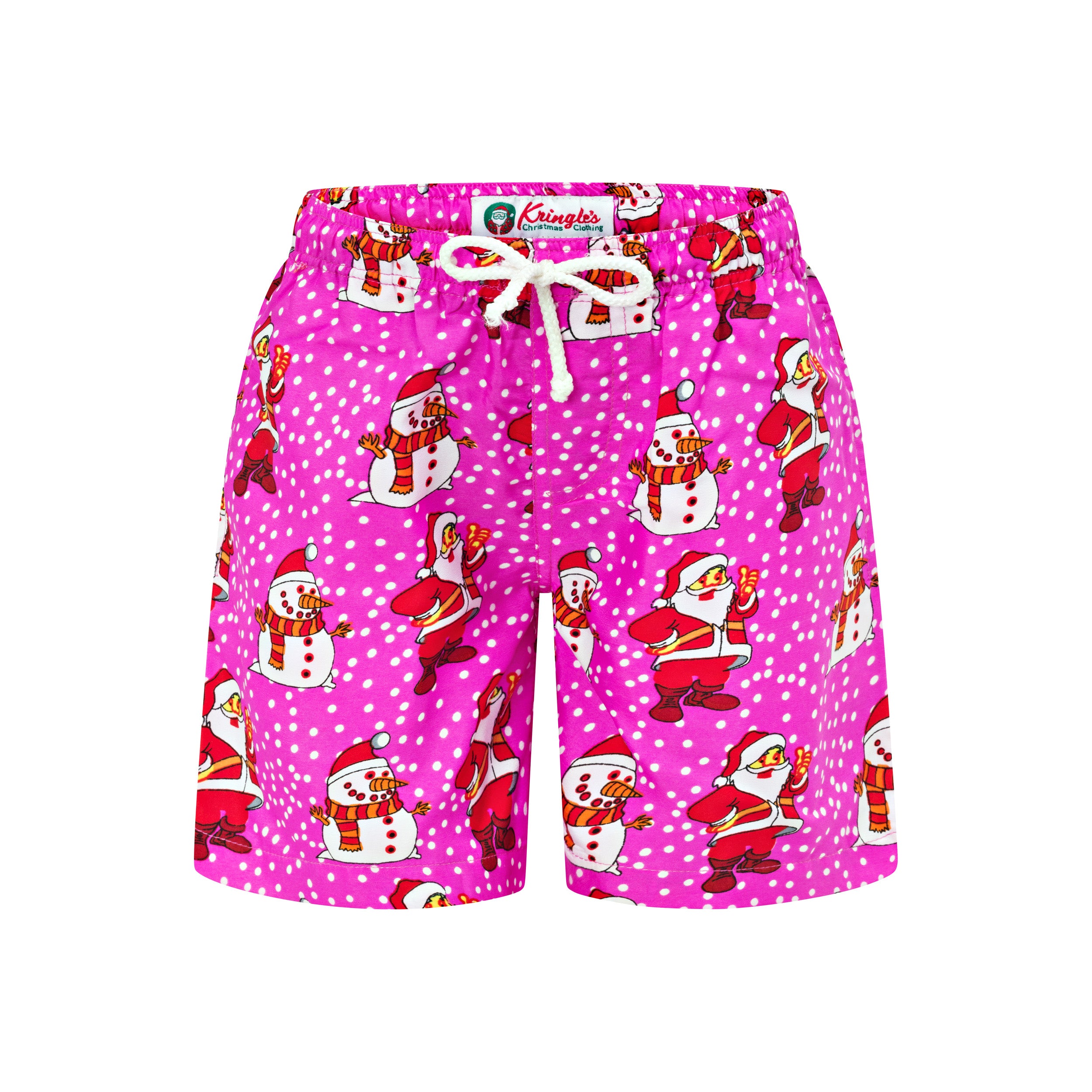 Santa Polka Pink Christmas Kids Shirt and Shorts - Set