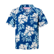 Blue Hibiscus Hawaiian Rayon Kids Shirt