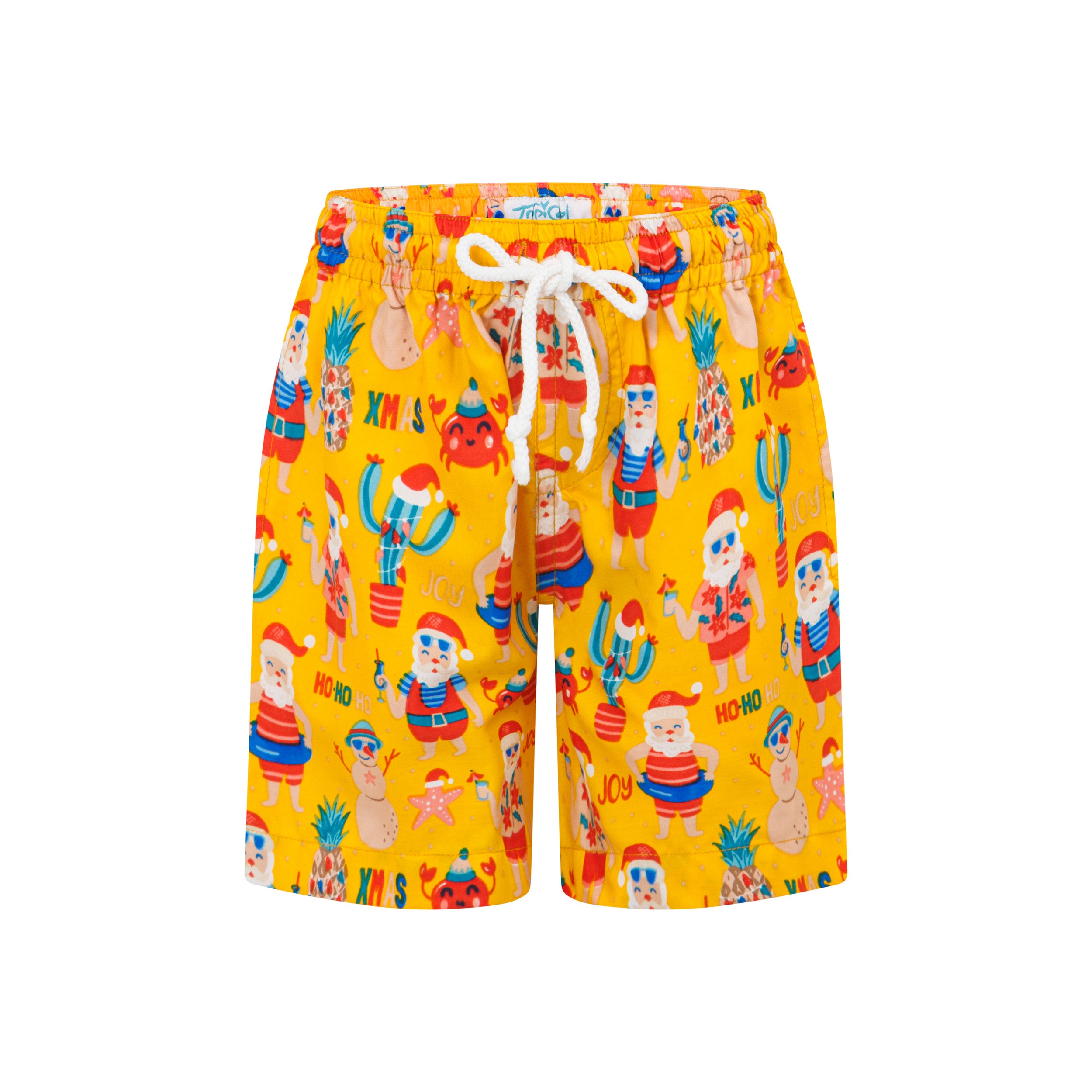 Santa Beach Holiday Christmas Kids Shorts