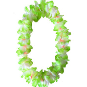 Green Hawaiian flower lei necklace from Tropicool Clothing for parties and tropical outfits