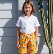 Santa Beach Holiday Christmas Kids Shorts